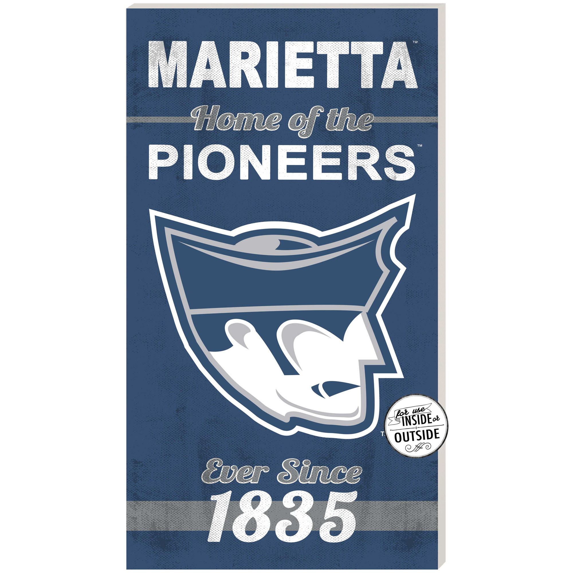 Marietta College Pioneers 11" x 20" Indoor/Outdoor Home Of The Sign