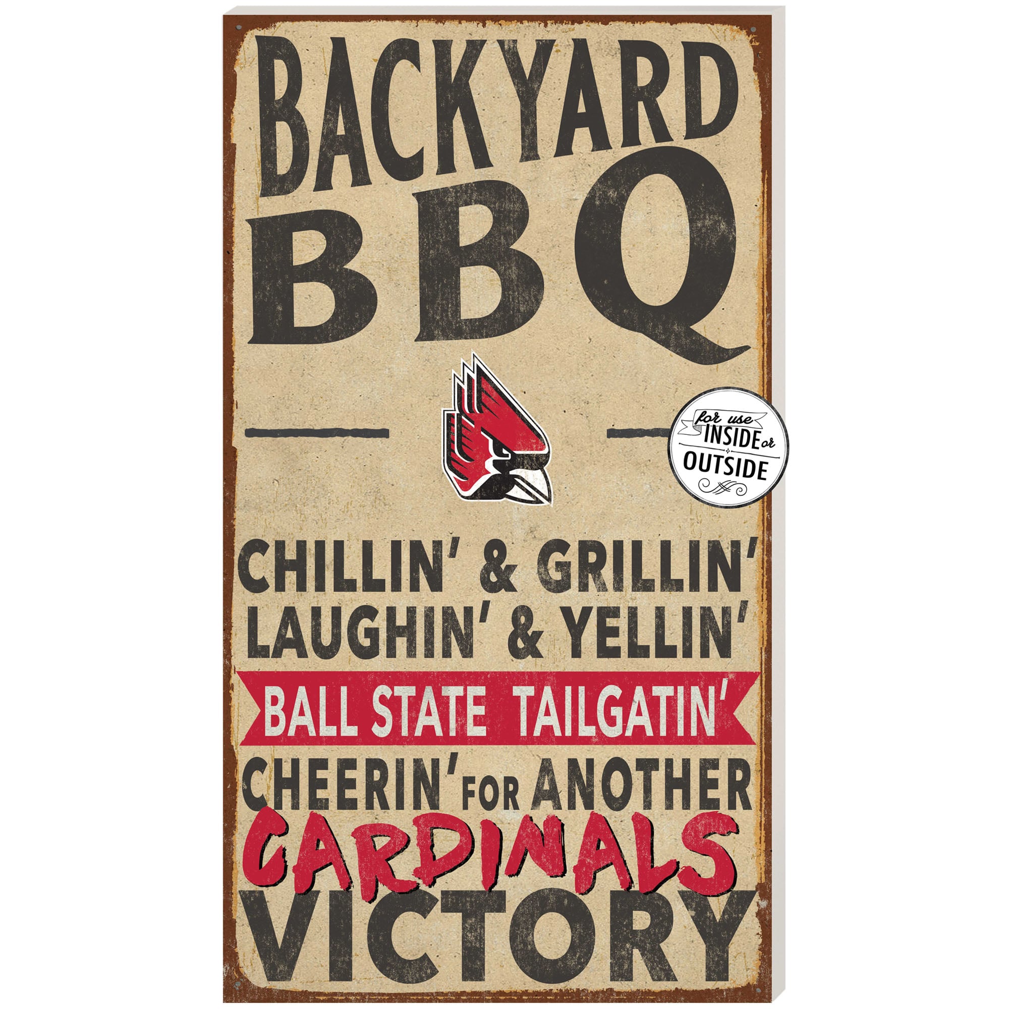 Ball State Cardinals 11" x 20" Indoor/Outdoor BBQ Sign