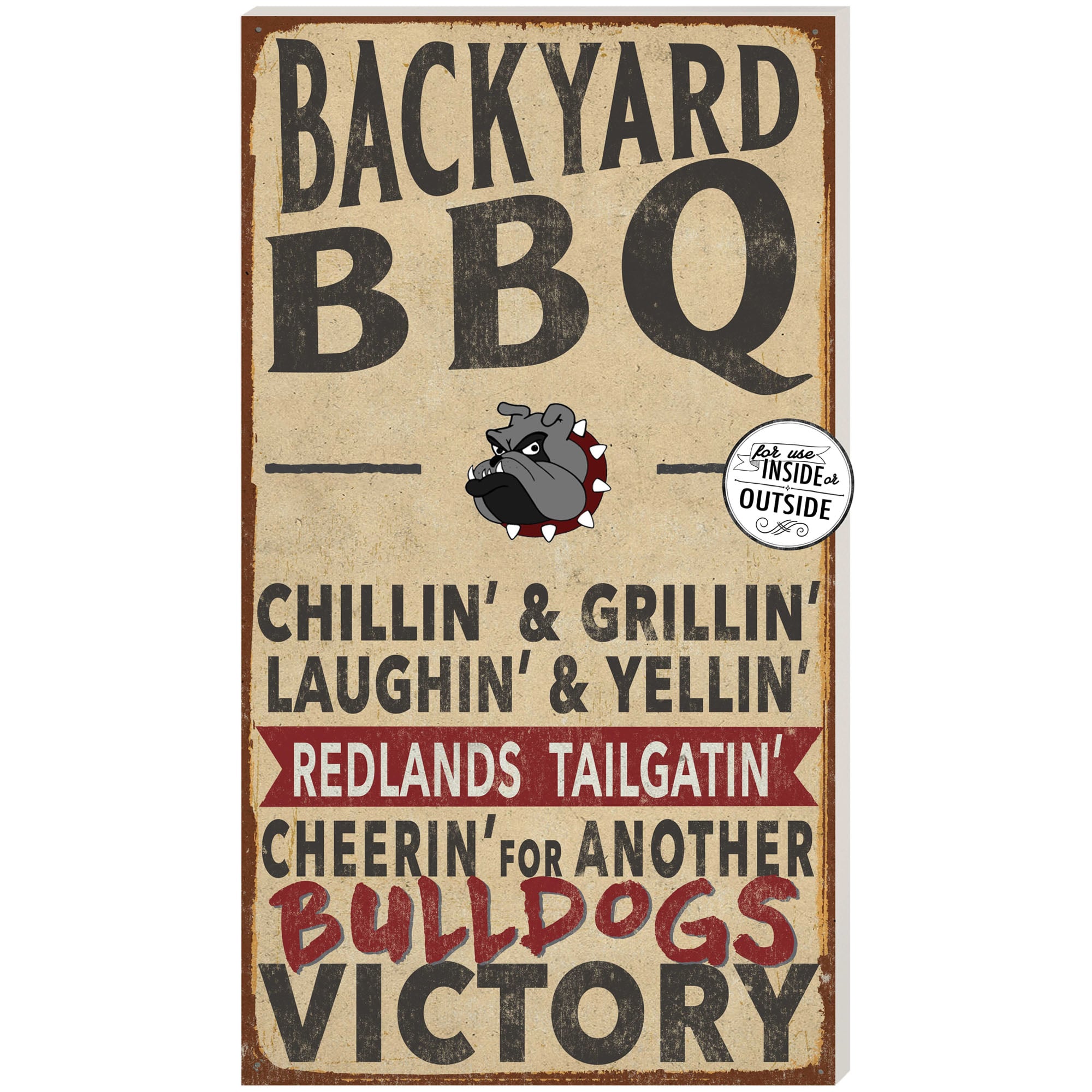 University of Redlands Bulldogs 11" x 20" Indoor/Outdoor BBQ Sign
