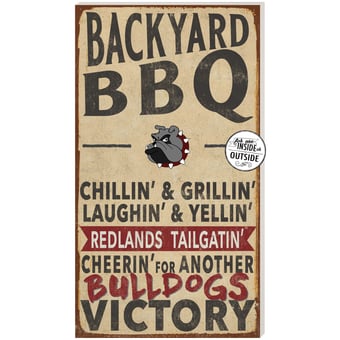University of Redlands Bulldogs 11" x 20" Indoor/Outdoor BBQ Sign