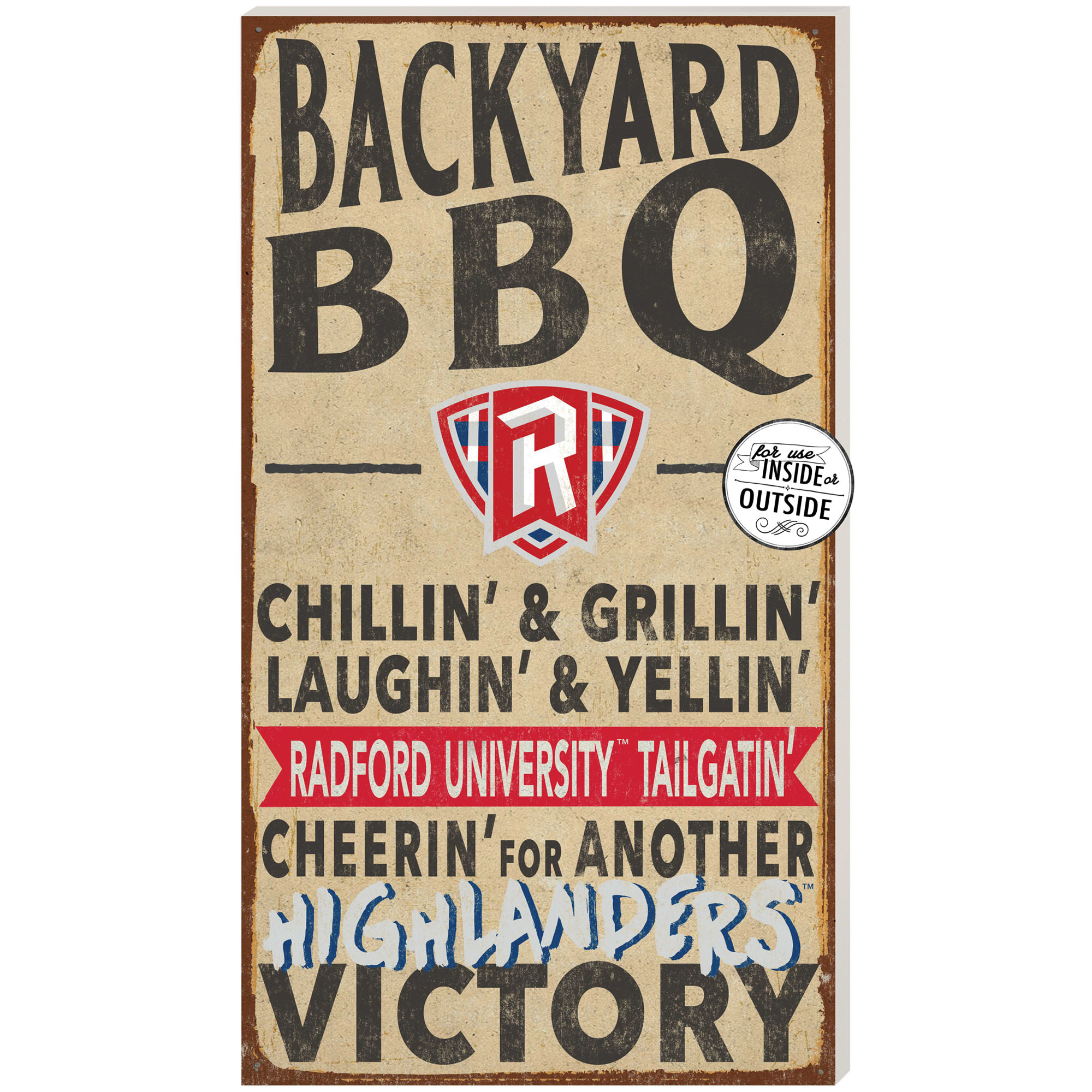 Radford Highlanders 11" x 20" Indoor/Outdoor BBQ Sign