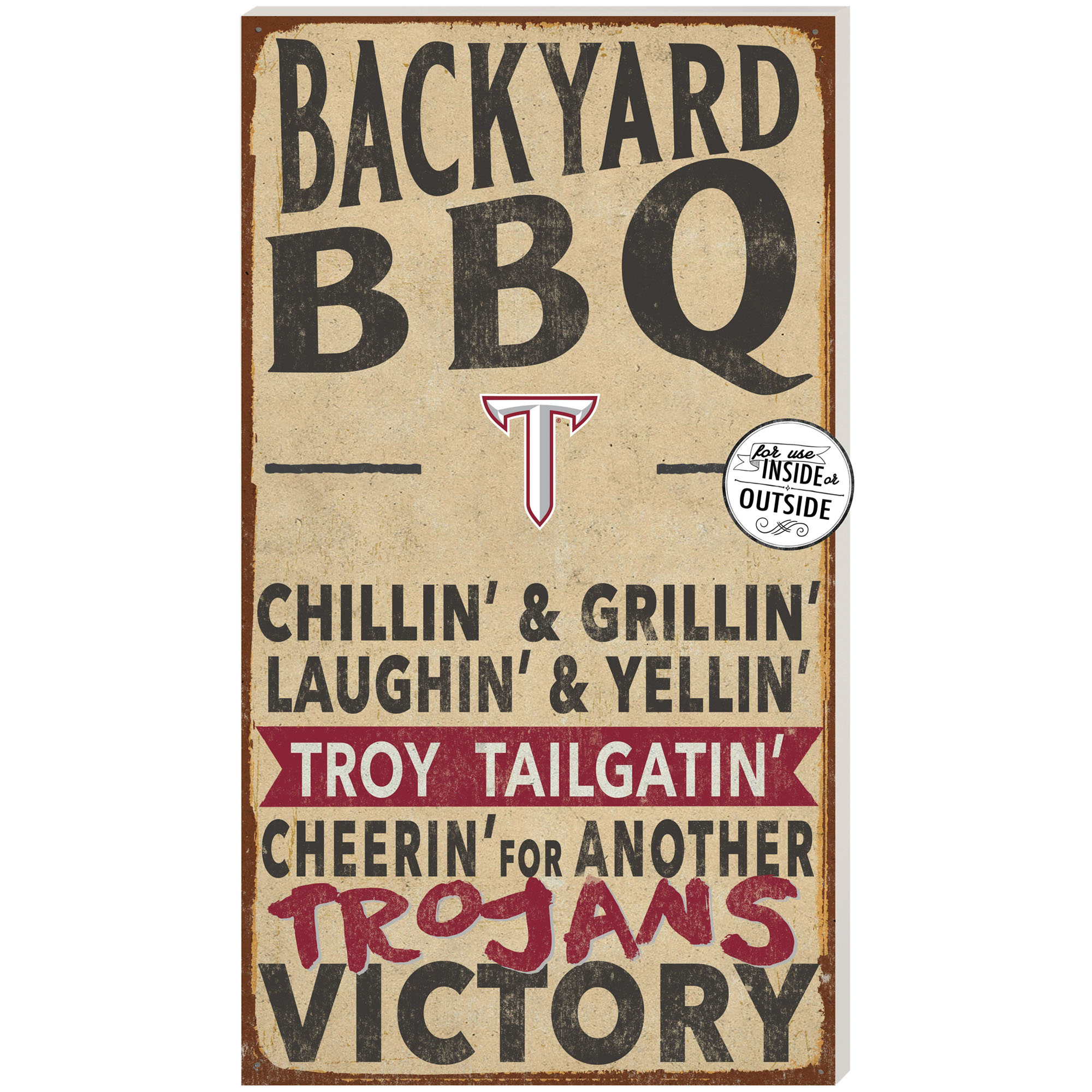 Troy University Trojans 11" x 20" Indoor/Outdoor BBQ Sign