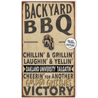 Oakland Golden Grizzlies 11" x 20" Indoor/Outdoor BBQ Sign