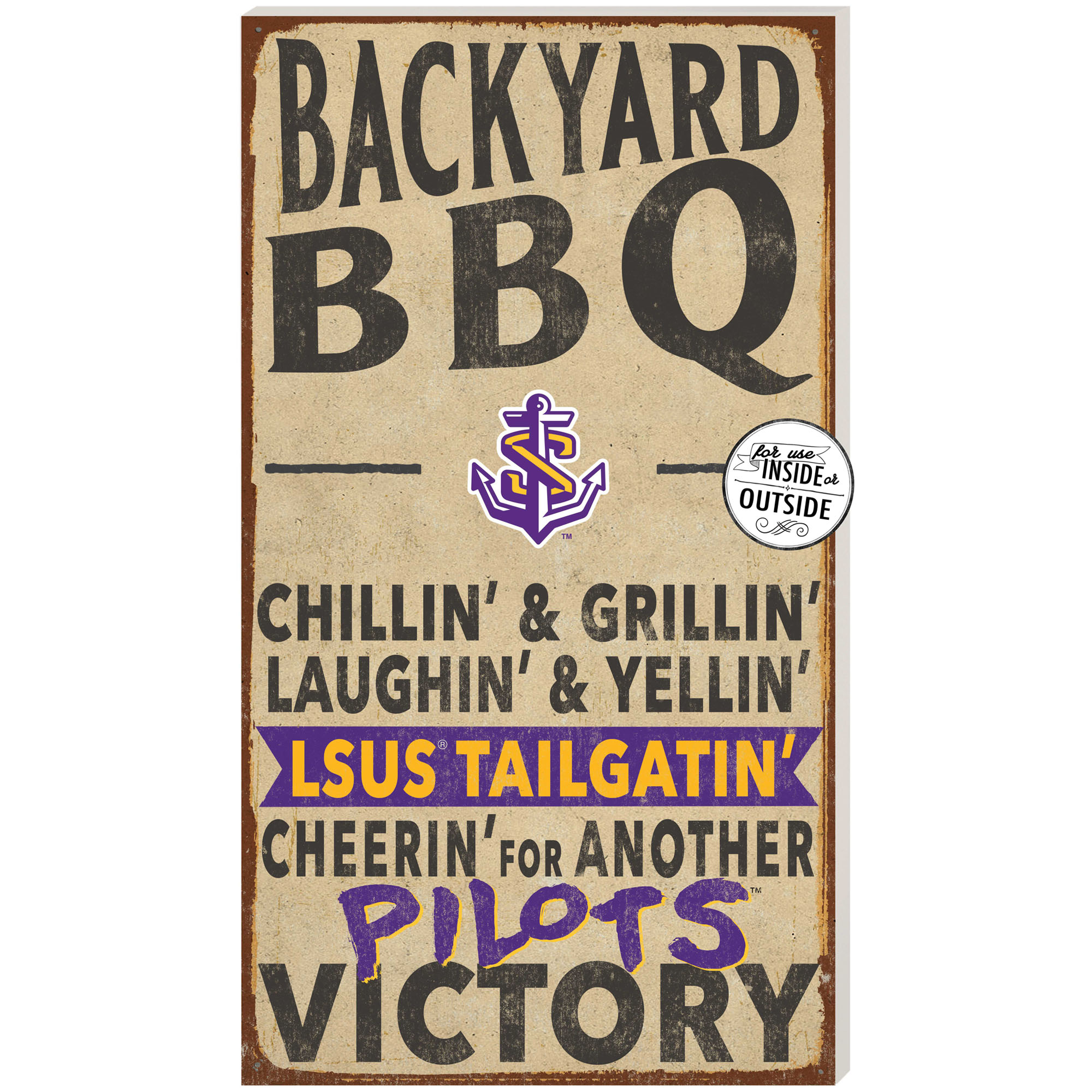 LSU Shreveport Pilots 11" x 20" Indoor/Outdoor BBQ Sign