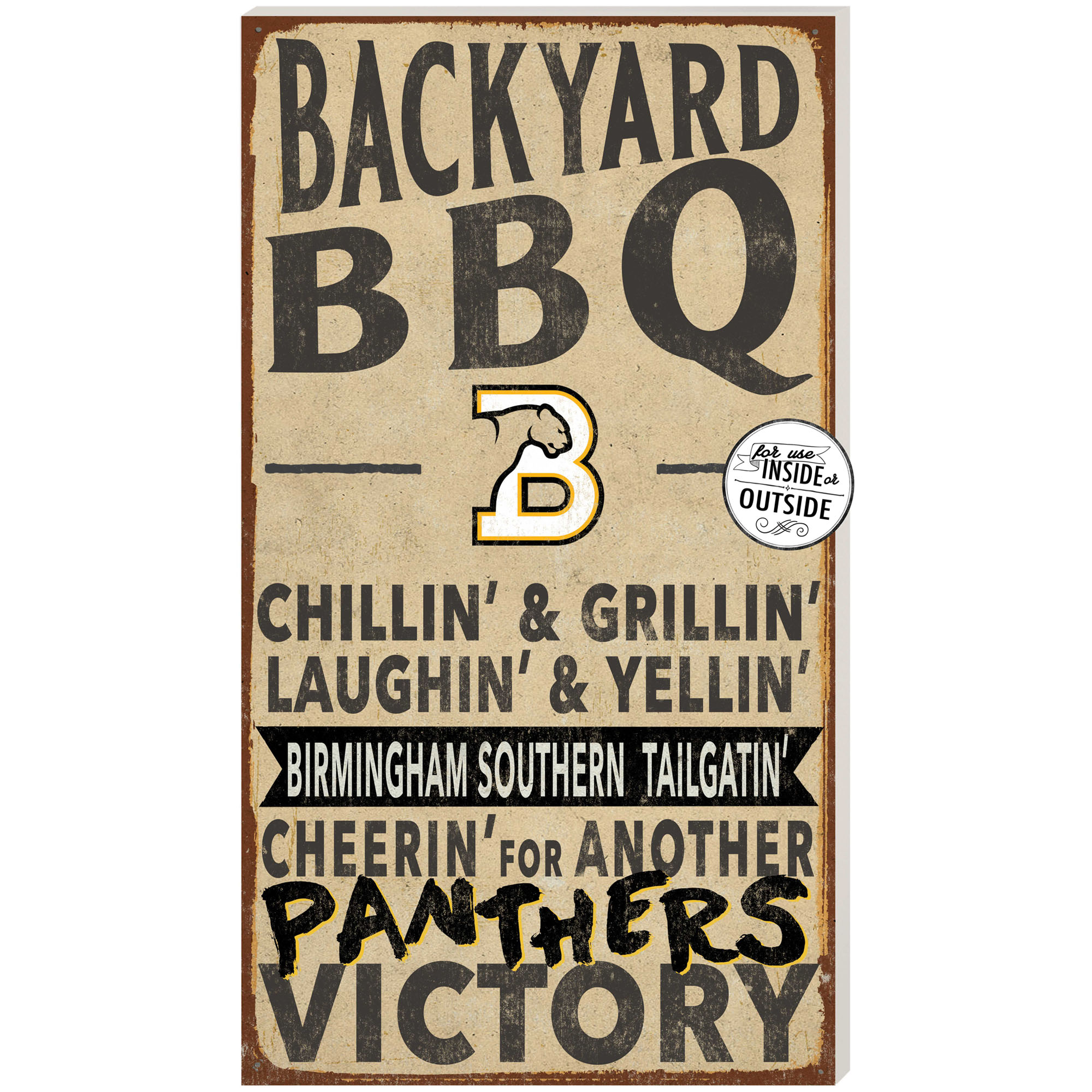 Birmingham-Southern Panthers 11" x 20" Indoor/Outdoor BBQ Sign