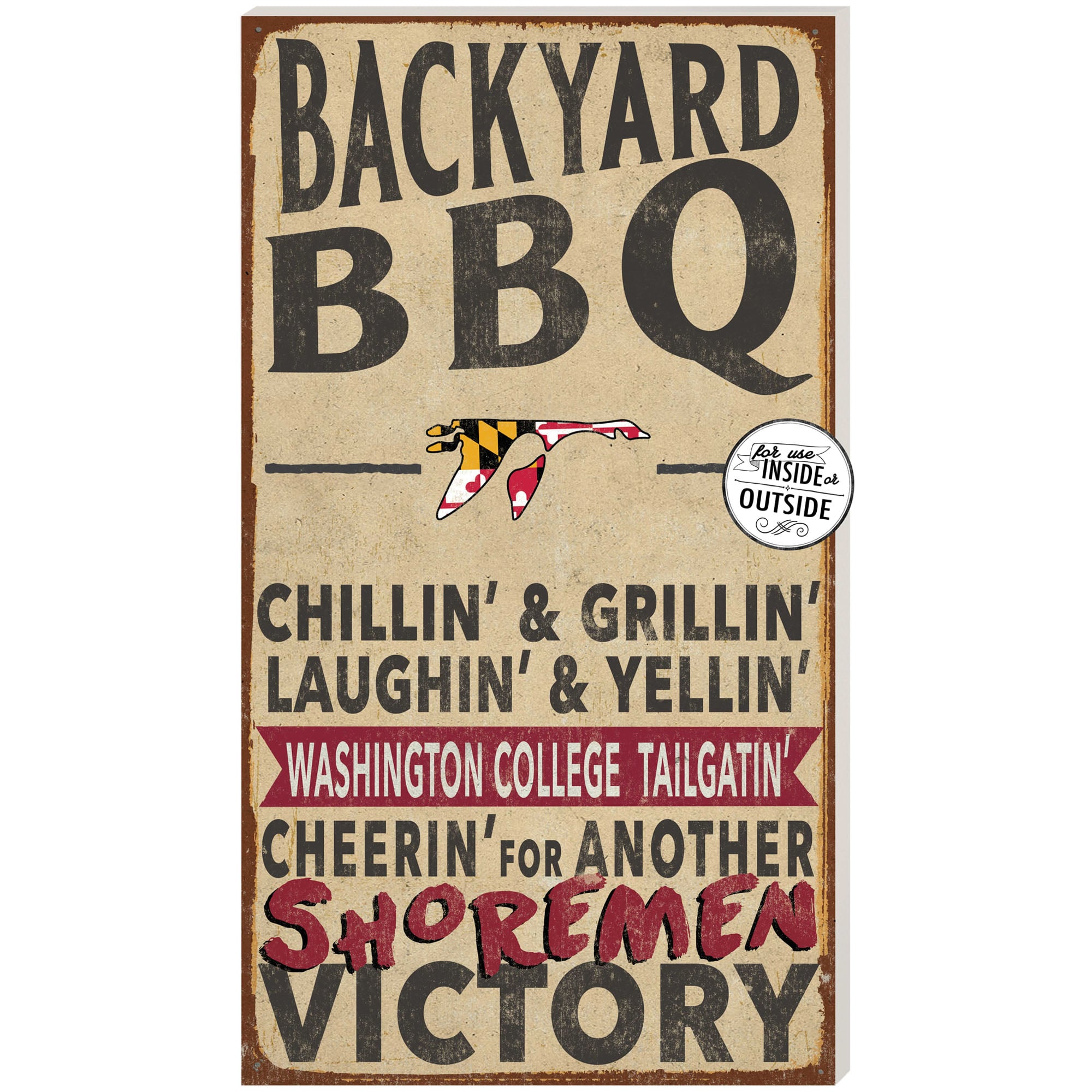 Washington College Shoremen 11" x 20" Indoor/Outdoor BBQ Sign