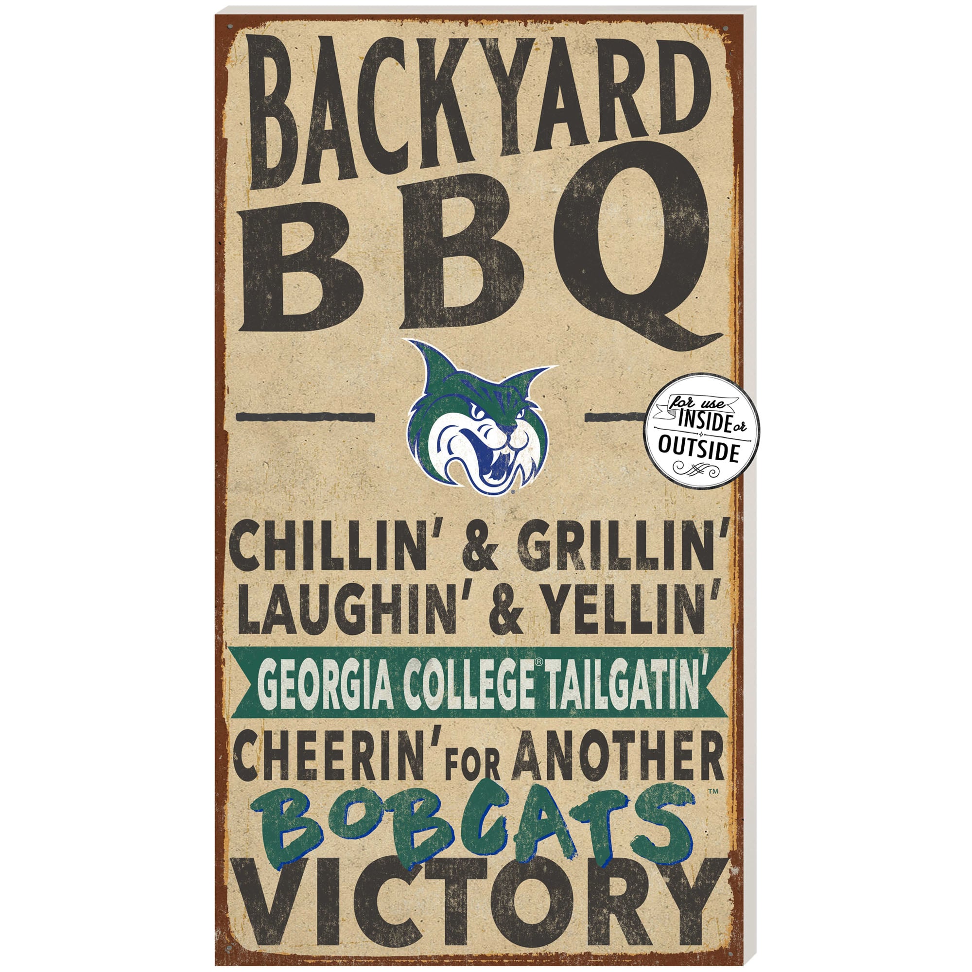 Georgia College Bobcats 11" x 20" Indoor/Outdoor BBQ Sign
