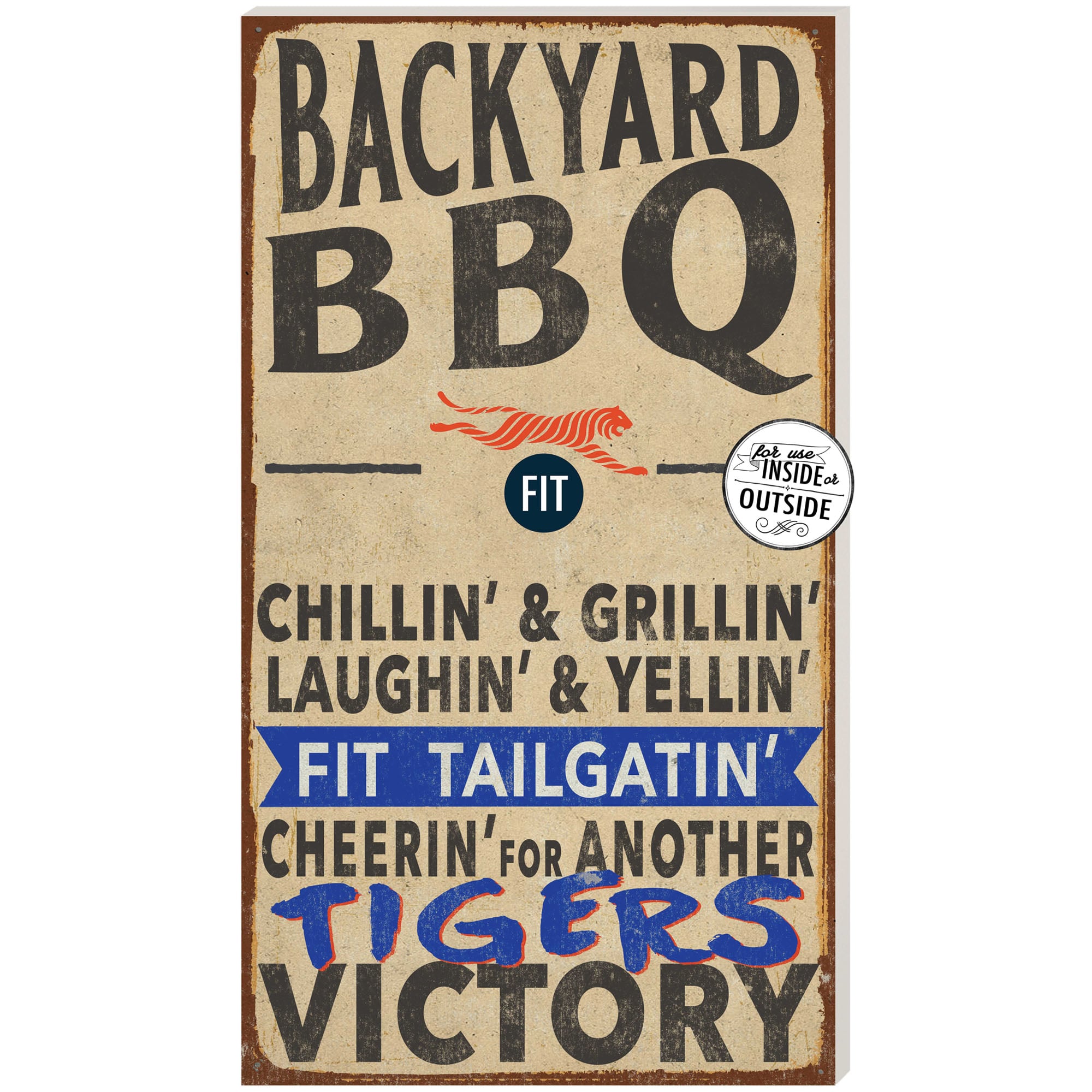 SUNY Fashion Institute of Technology Tigers 11" x 20" Indoor/Outdoor BBQ Sign