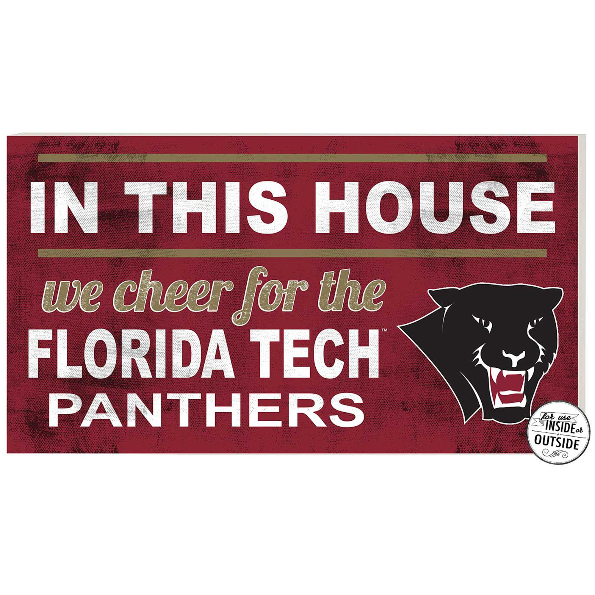 Florida Tech Panthers 11" x 20" Indoor/Outdoor In This House Sign