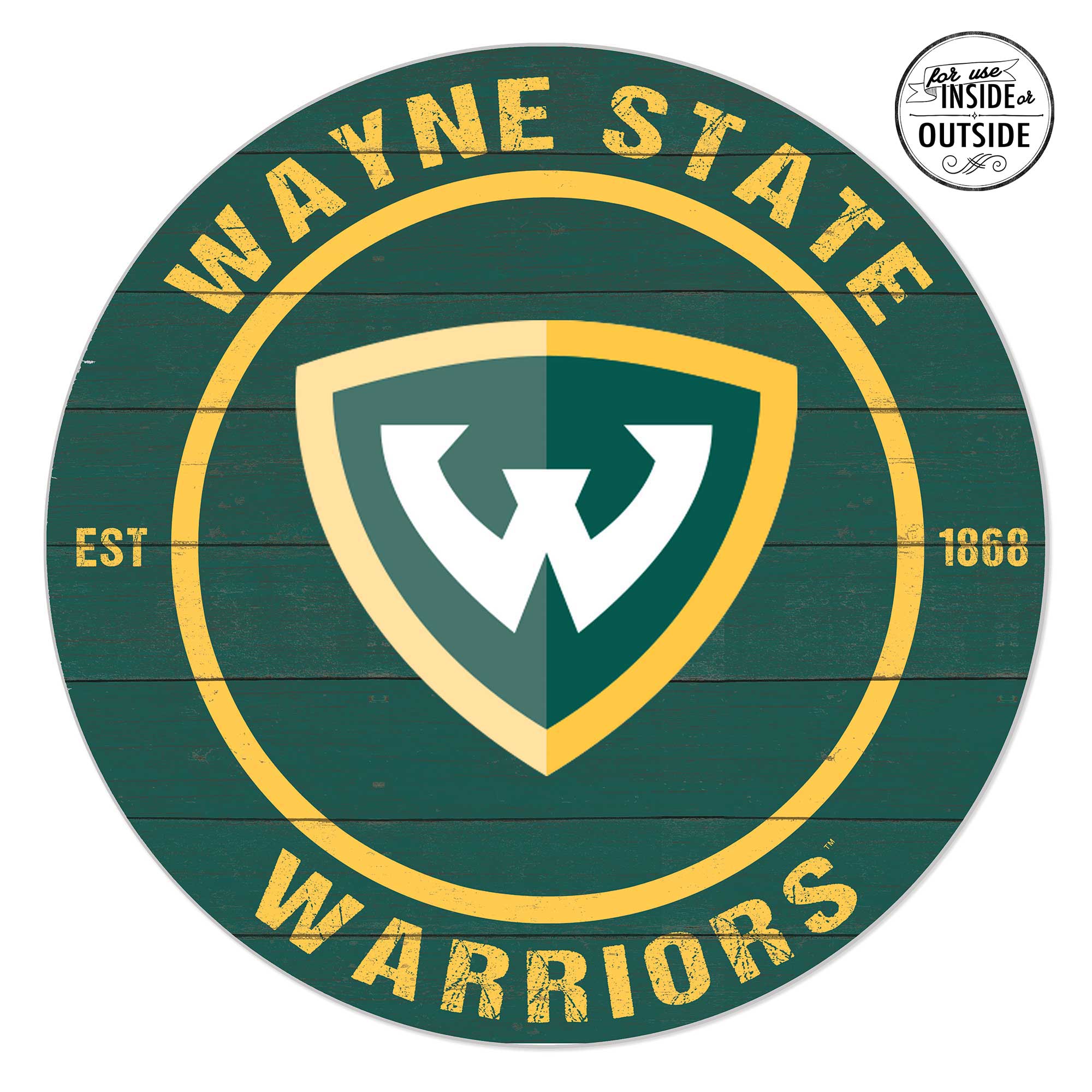 Wayne State Warriors 20" x 20" Indoor/Outdoor Circle Sign