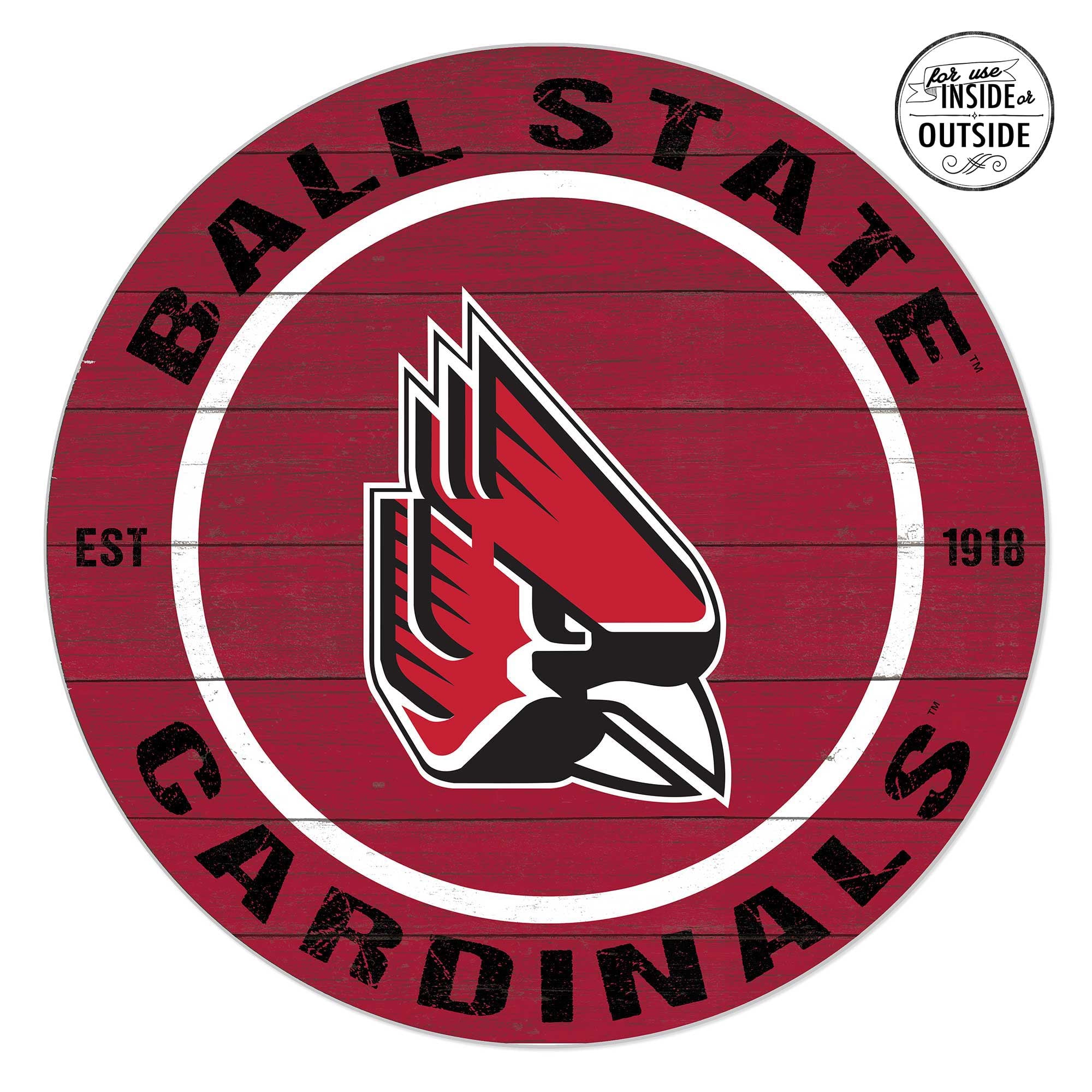 Ball State Cardinals 20" x 20" Indoor/Outdoor Circle Sign