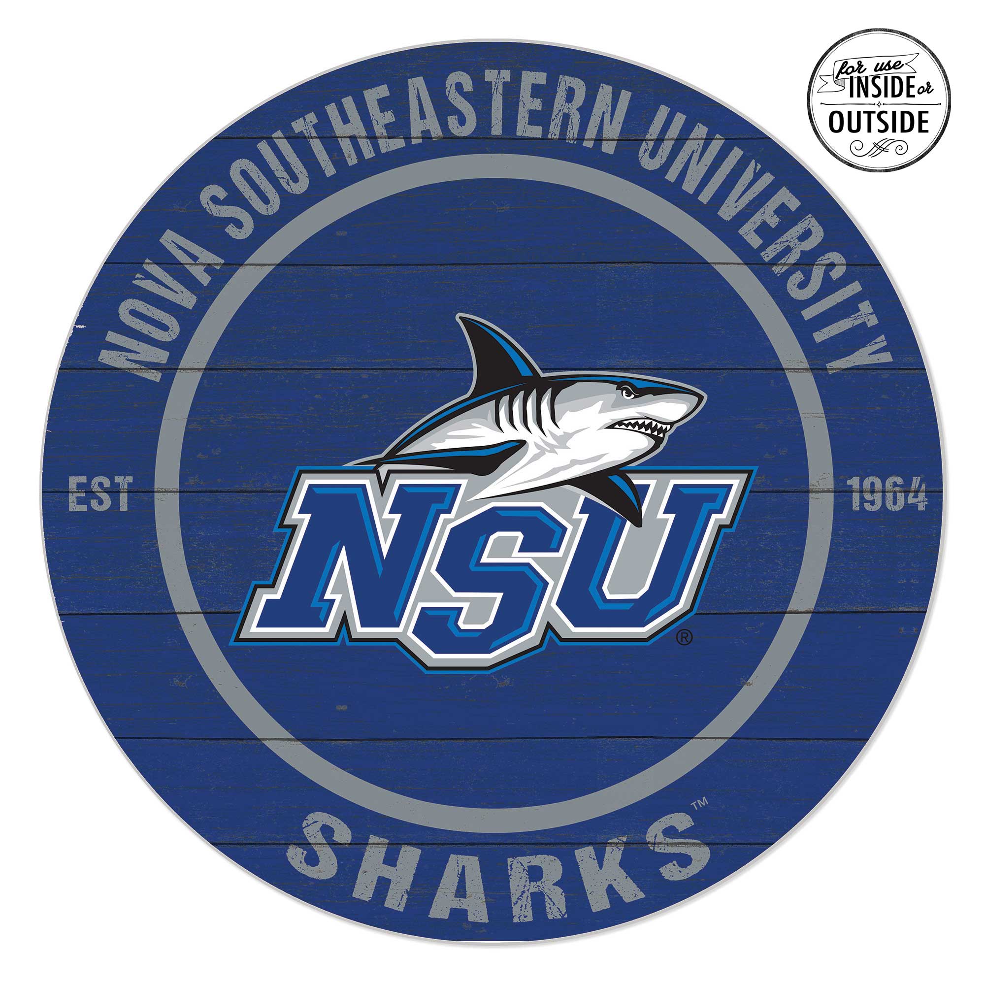 Nova Southeastern Sharks 20" x 20" Indoor/Outdoor Circle Sign