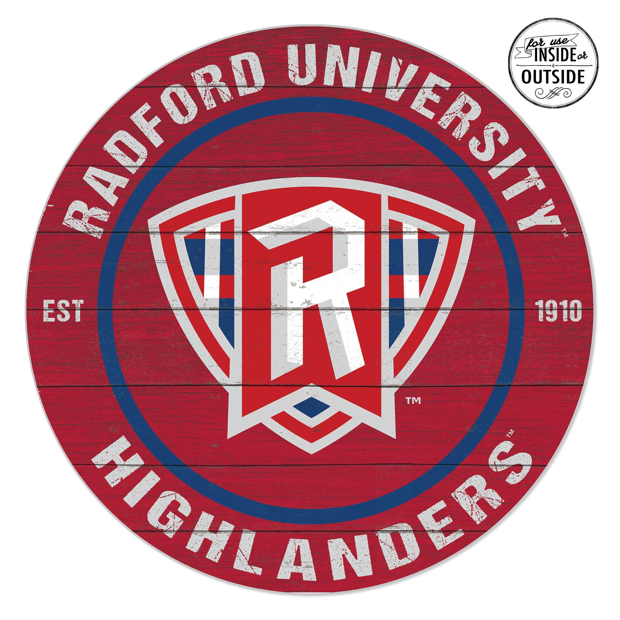Radford Highlanders 20" x 20" Indoor/Outdoor Circle Sign