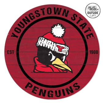 Youngstown State Penguins 20" x 20" Indoor/Outdoor Circle Sign