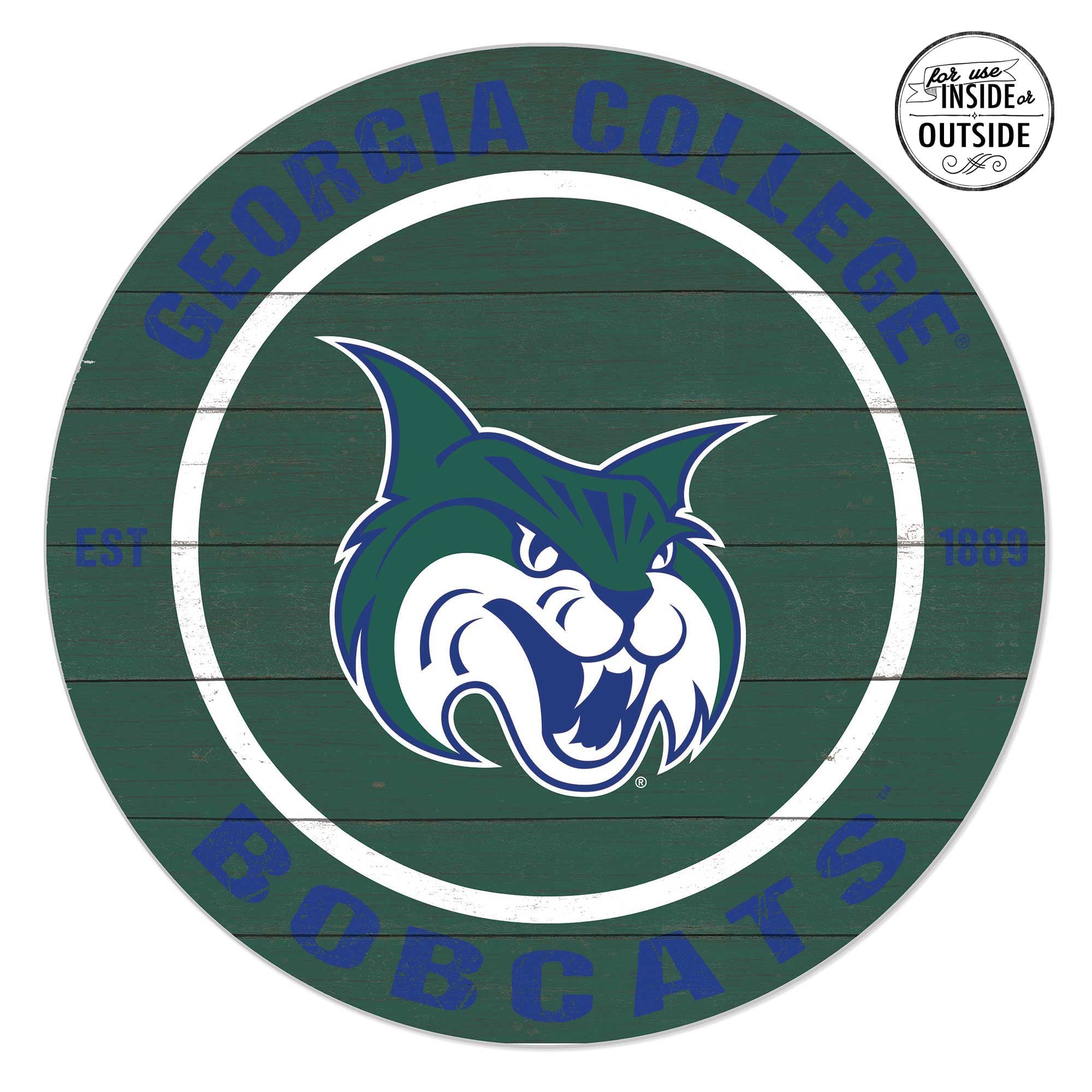 Georgia College Bobcats 20" x 20" Indoor/Outdoor Circle Sign