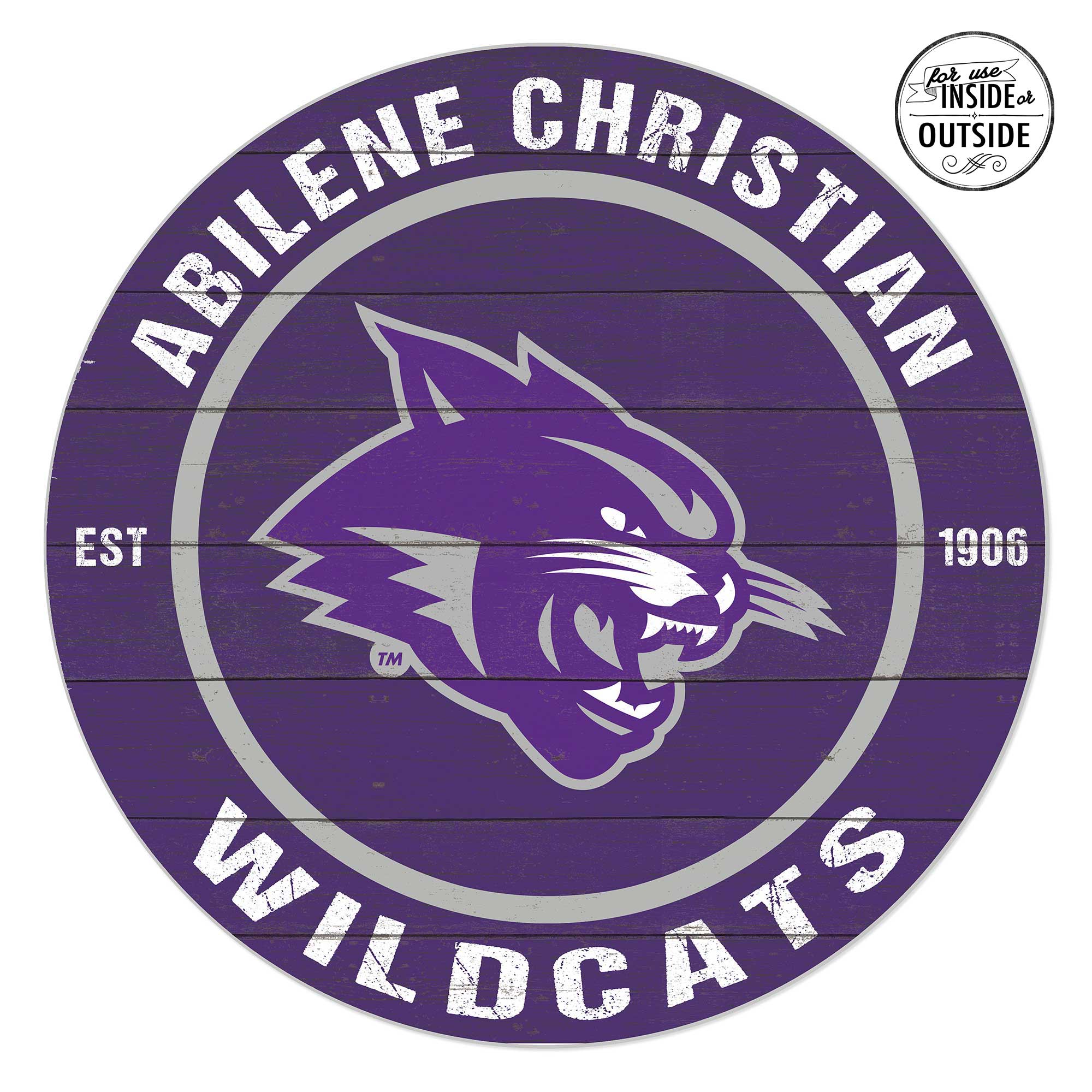 Abilene Christian University Wildcats 20" x 20" Indoor/Outdoor Circle Sign