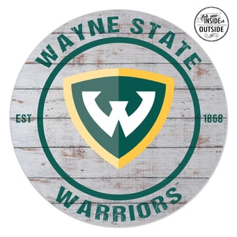 Wayne State Warriors 20'' x 20'' Indoor/Outdoor Weathered Circle Sign
