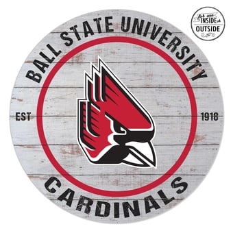 Ball State Cardinals 20'' x 20'' Indoor/Outdoor Weathered Circle Sign