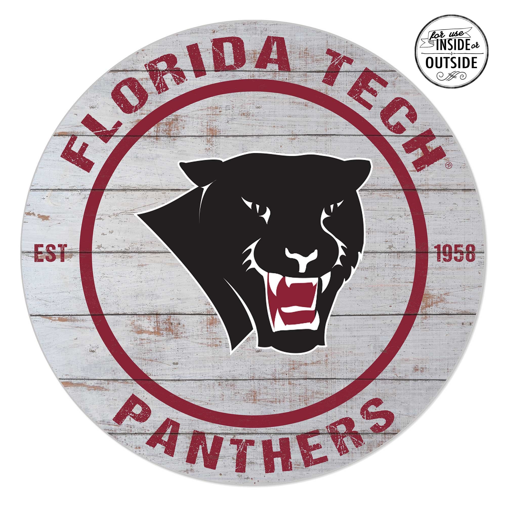 Florida Tech Panthers 20'' x 20'' Indoor/Outdoor Weathered Circle Sign