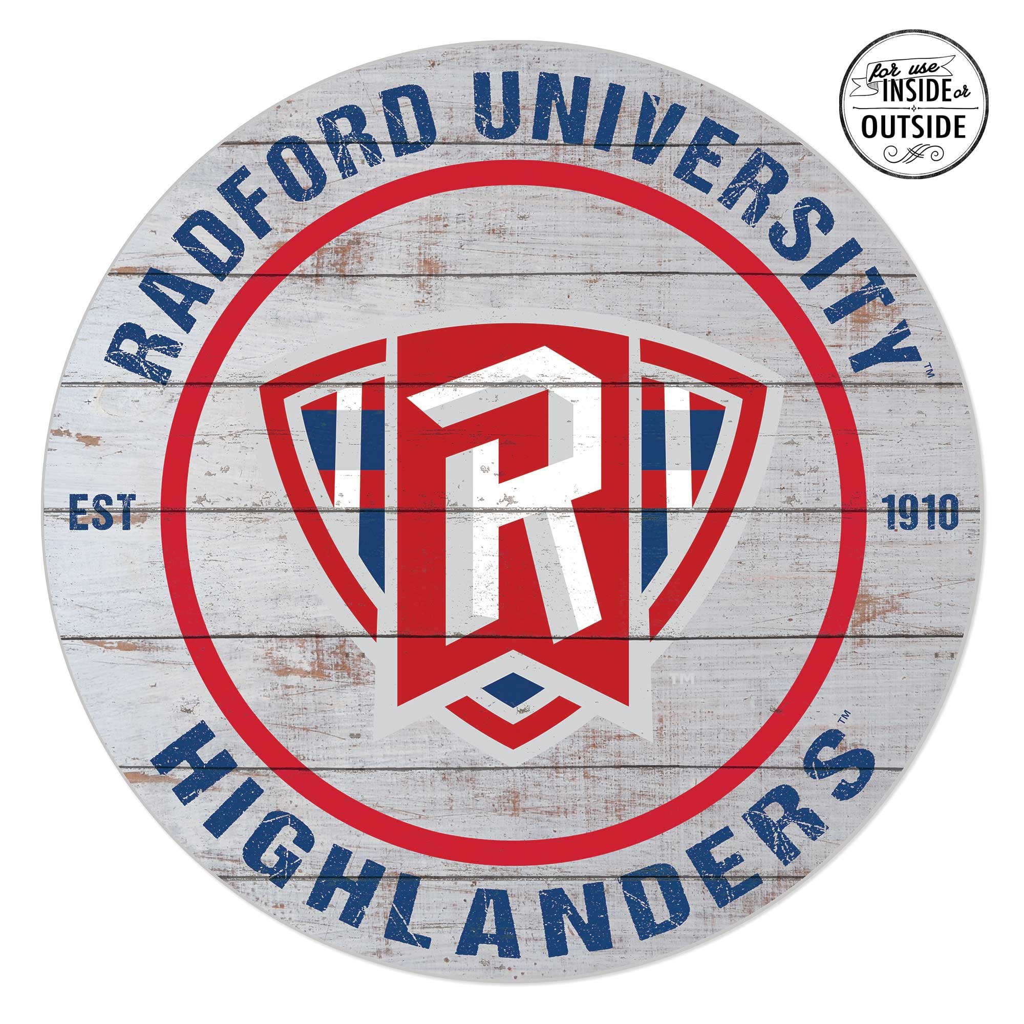 Radford Highlanders 20'' x 20'' Indoor/Outdoor Weathered Circle Sign