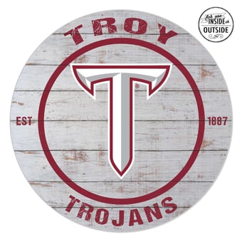 Troy University Trojans 20'' x 20'' Indoor/Outdoor Weathered Circle Sign