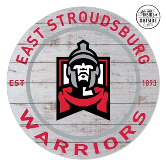 East Stroudsburg Warriors 20'' x 20'' Indoor/Outdoor Weathered Circle Sign