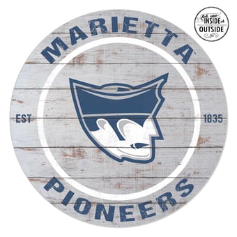 Marietta College Pioneers 20'' x 20'' Indoor/Outdoor Weathered Circle Sign