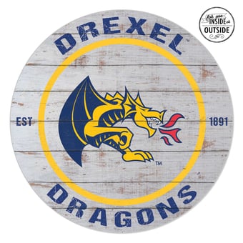 Drexel Dragons 20'' x 20'' Indoor/Outdoor Weathered Circle Sign