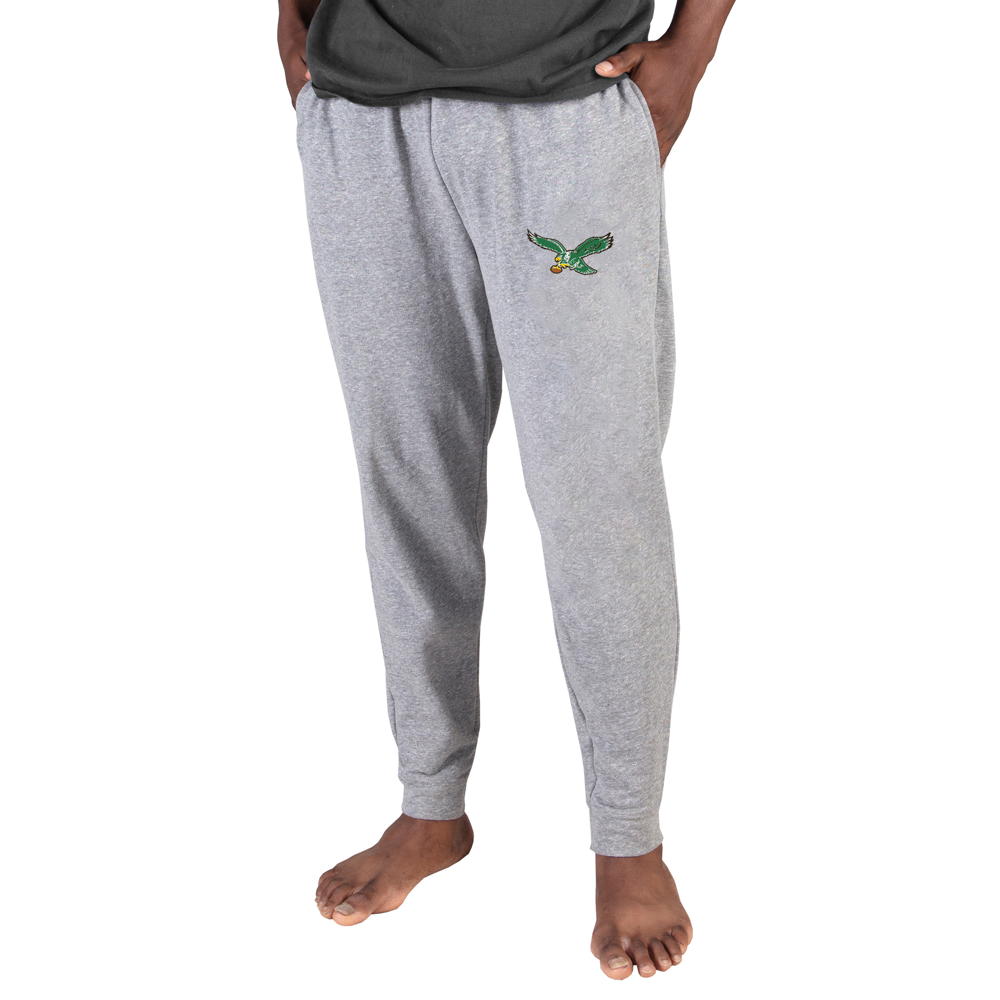 Men's Concepts Sport Gray Philadelphia Eagles Throwback Logo Mainstream Cuffed Terry Pants