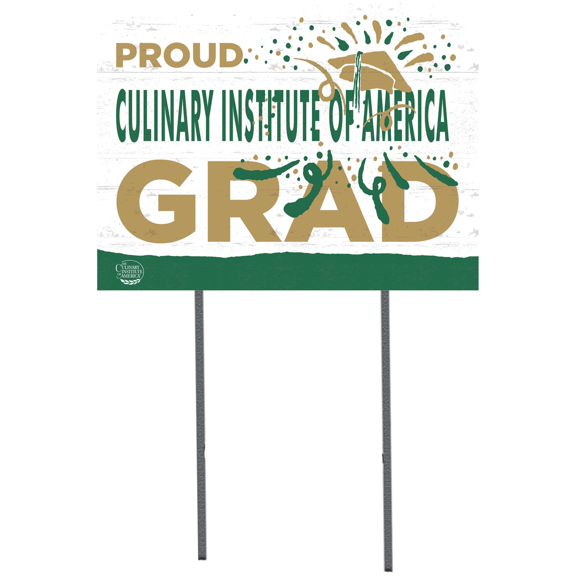 Culinary Institute of America Steels 18'' x 24'' Proud Graduate Yard Sign