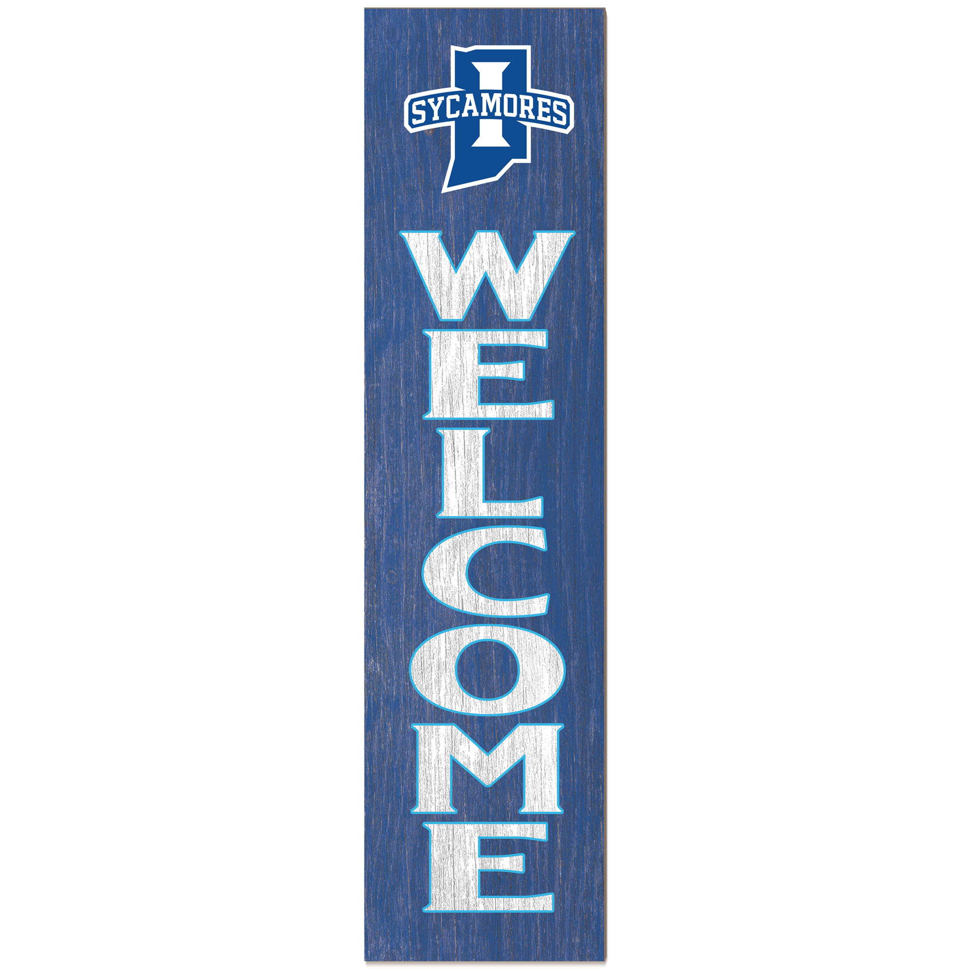 Indiana State Sycamores 12'' x 48'' Outdoor Leaner Welcome Sign