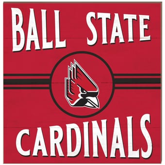 Ball State Cardinals 10'' x 10'' Retro Team Plaque