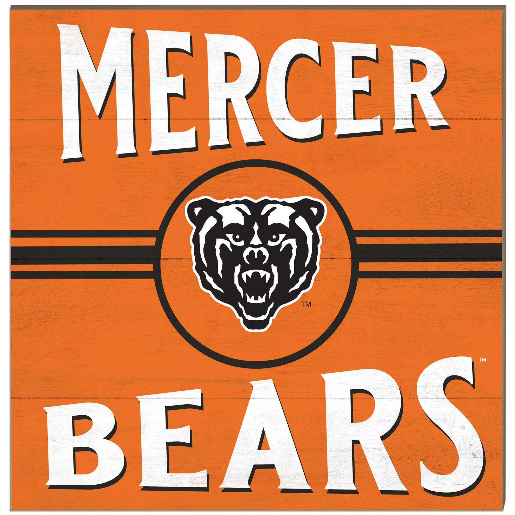 Mercer Bears 10'' x 10'' Retro Team Plaque