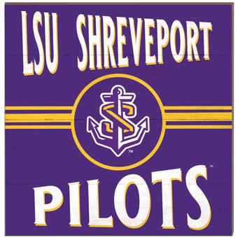 LSU Shreveport Pilots 10'' x 10'' Retro Team Plaque