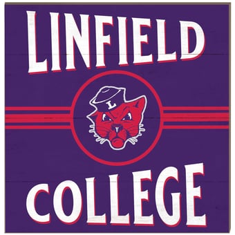 Linfield Wildcats 10'' x 10'' Retro Team Plaque