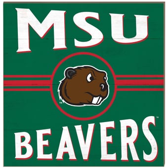 Minot State Beavers 10'' x 10'' Retro Team Plaque