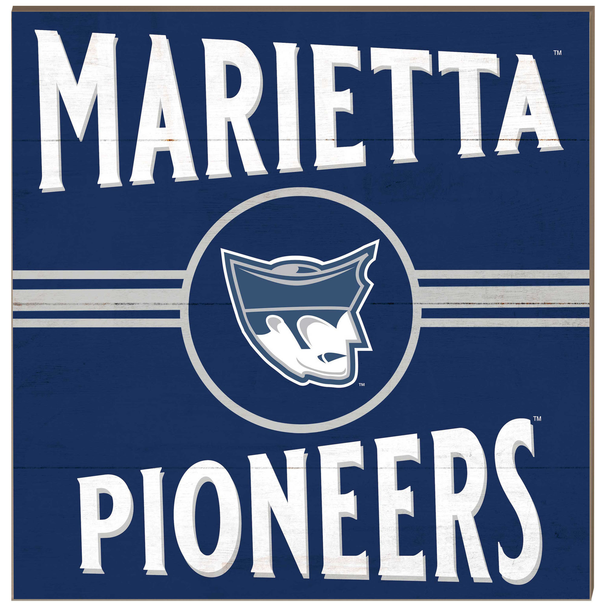 Marietta College Pioneers 10'' x 10'' Retro Team Plaque