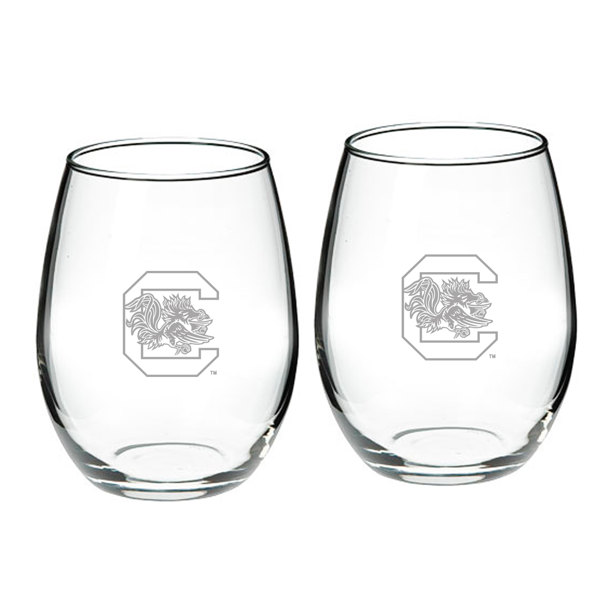 South Carolina Gamecocks 21oz. 2-Piece Stemless Wine Glass Set