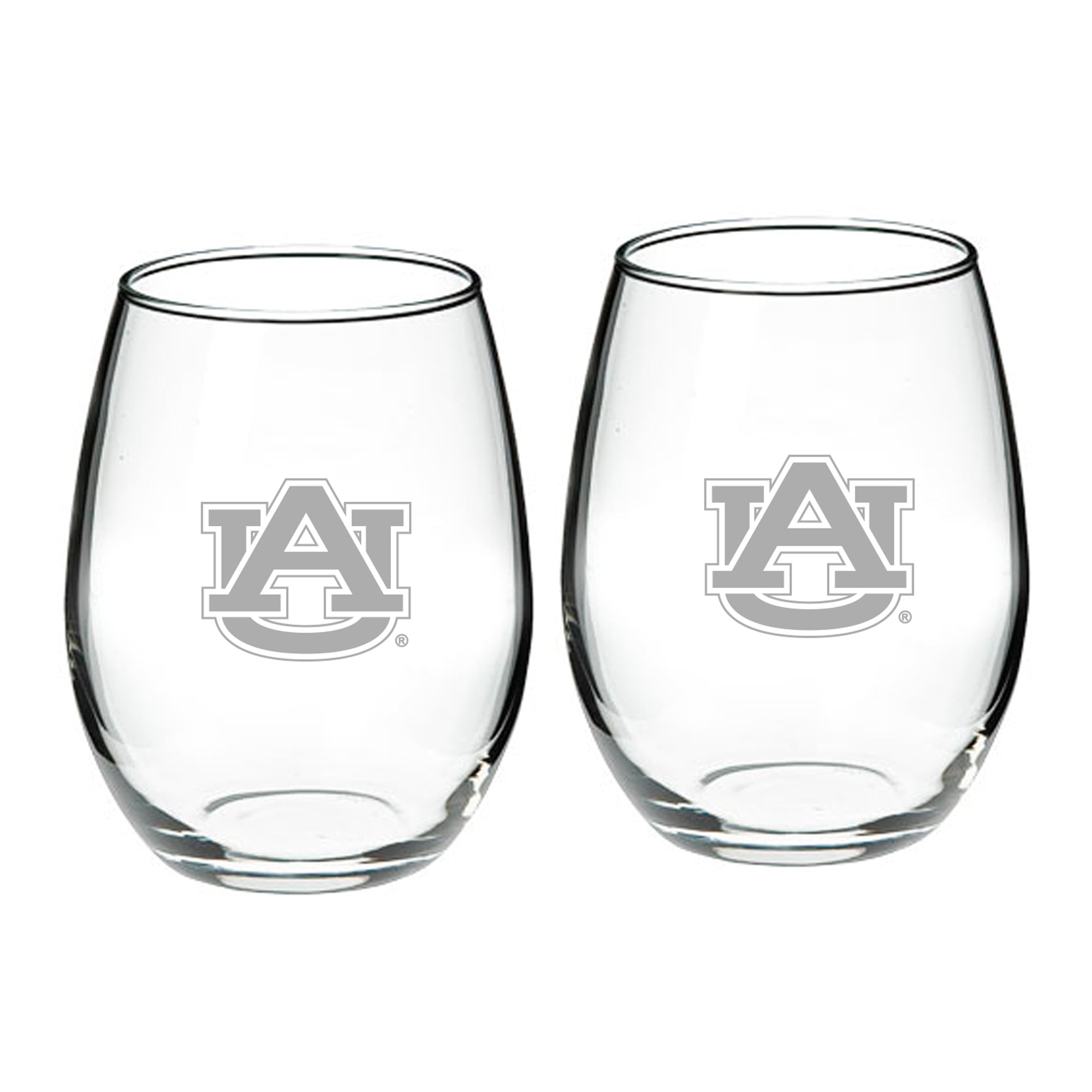 Auburn Tigers 21oz. 2-Piece Stemless Wine Glass Set