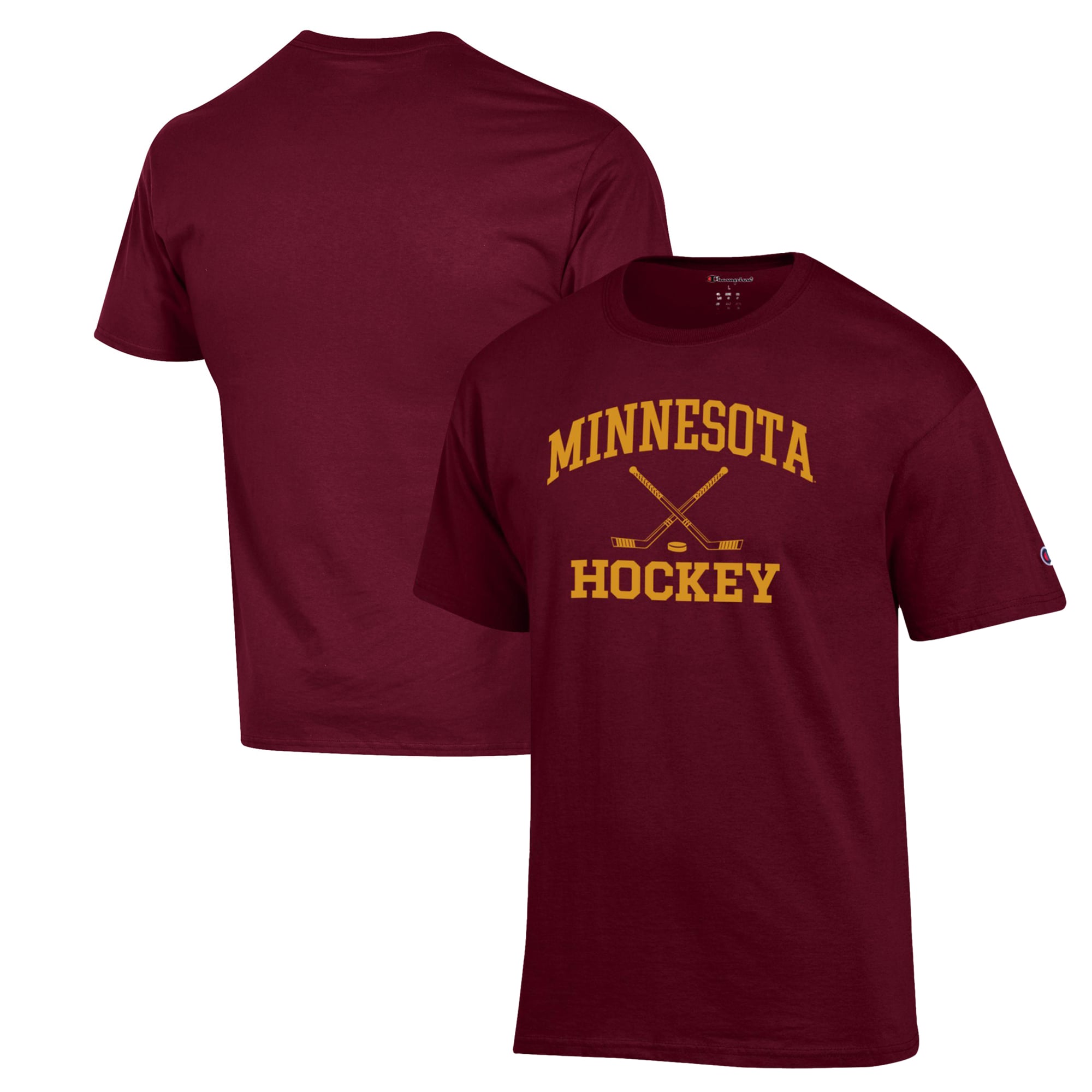 Men's Champion Maroon Minnesota Golden Gophers Hockey Icon Powerblend T-Shirt