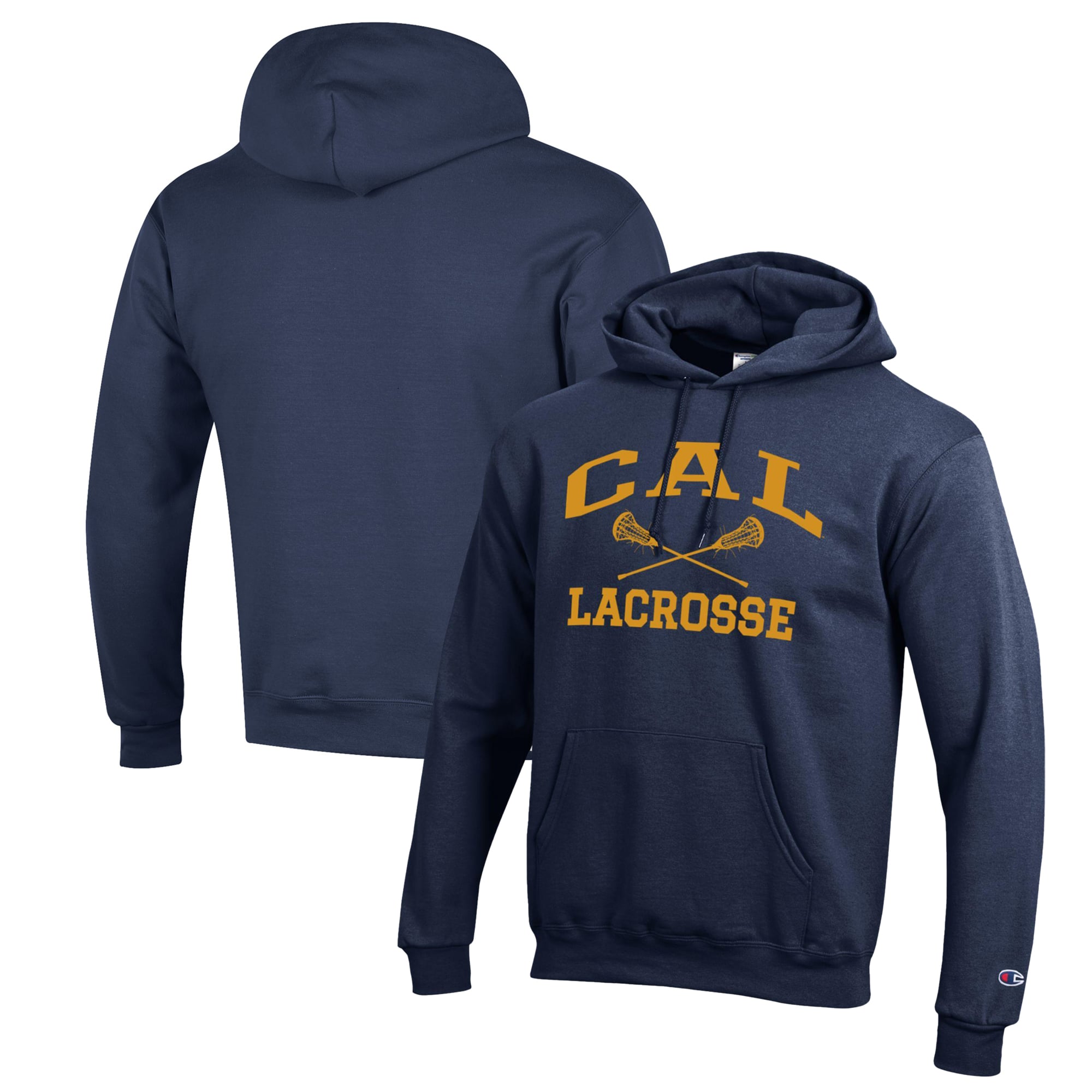 Men's Champion Navy Cal Bears Lacrosse Icon Powerblend Pullover Hoodie