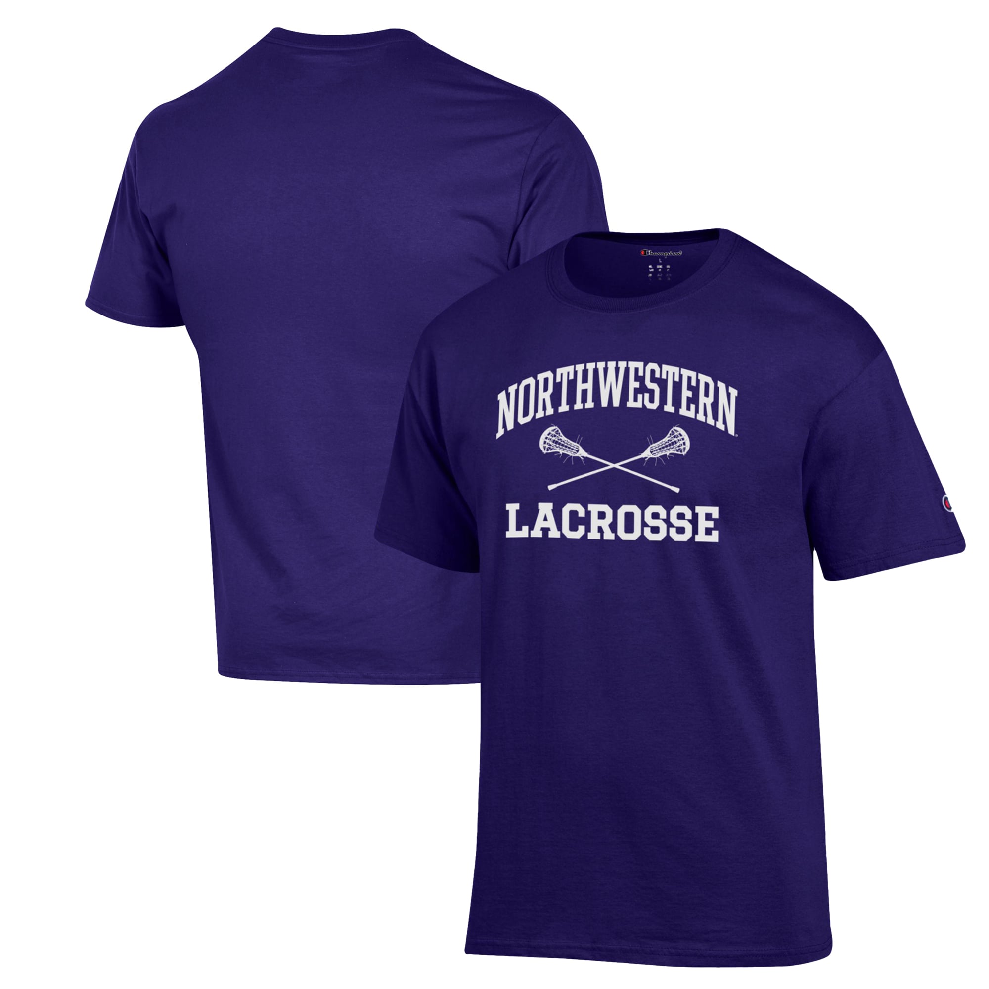 Men's Champion Purple Northwestern Wildcats Lacrosse Icon Powerblend T-Shirt
