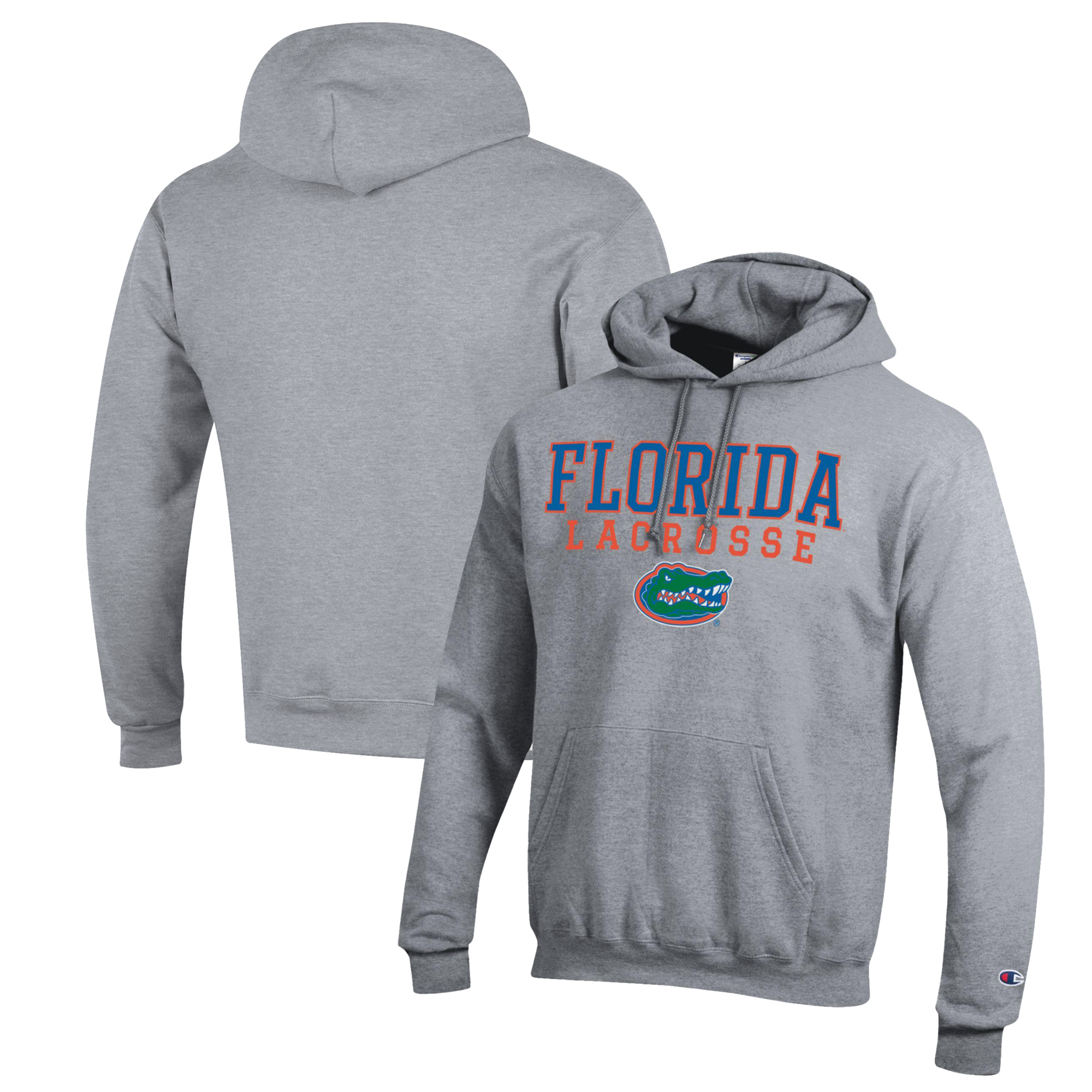 Men’s Champion Heather Gray Florida Gators Stack Logo Lacrosse Powerblend Pullover Hoodie Men’s Champion Heather Gray Florida Gators Stack Logo Lacrosse Powerblend Pullover Hoodie