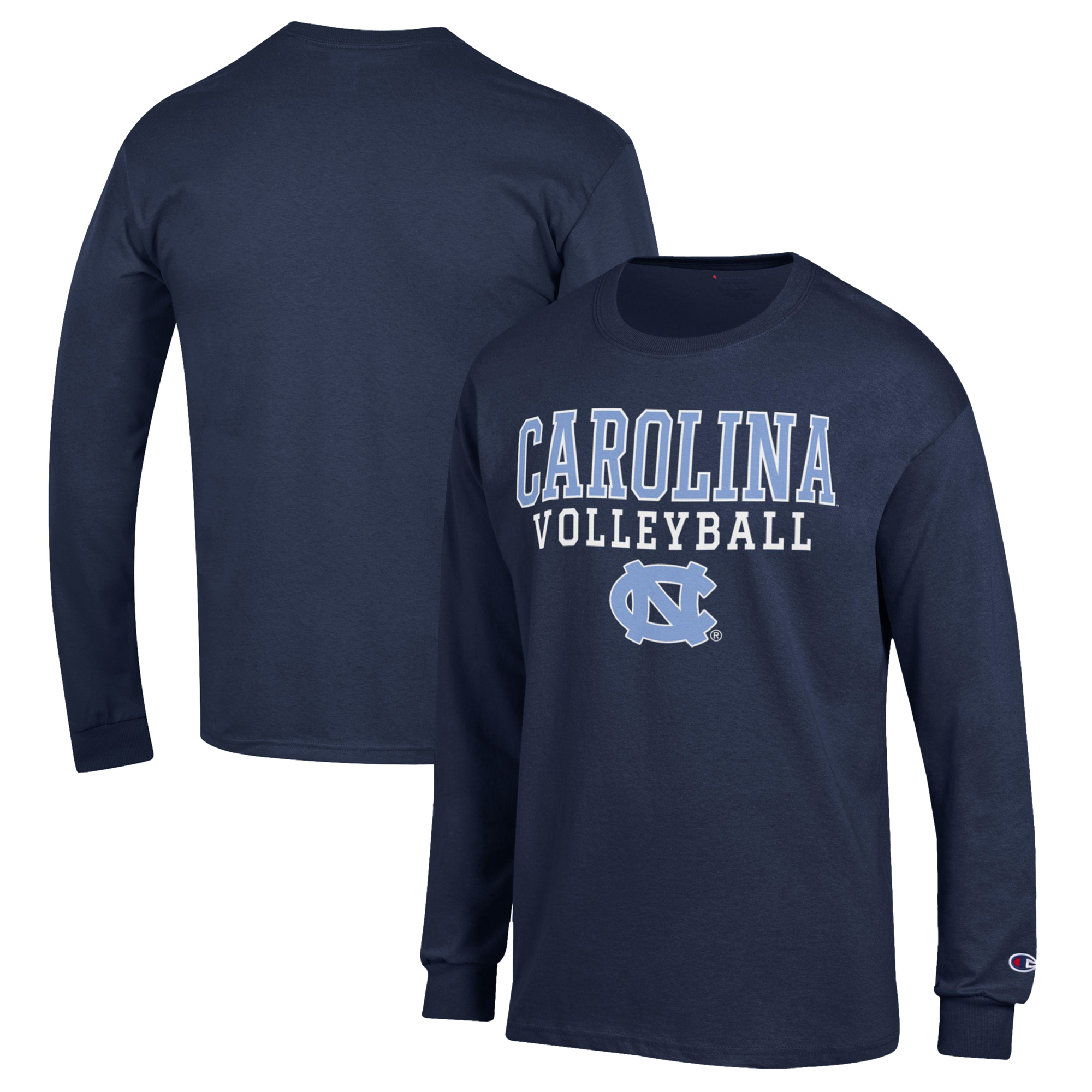 Men’s Champion Navy North Carolina Tar Heels Stack Logo Volleyball Powerblend Long Sleeve T-Shirt Men’s Champion Navy North Carolina Tar Heels Stack Logo Volleyball Powerblend Long Sleeve T-Shirt