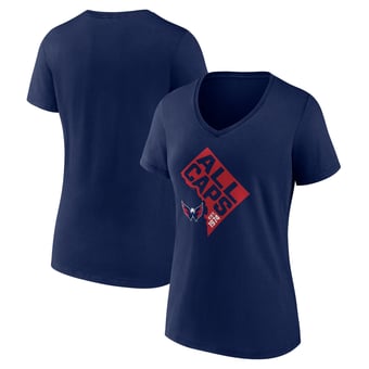 Women's Navy Washington Capitals Shout Out V-Neck T-Shirt