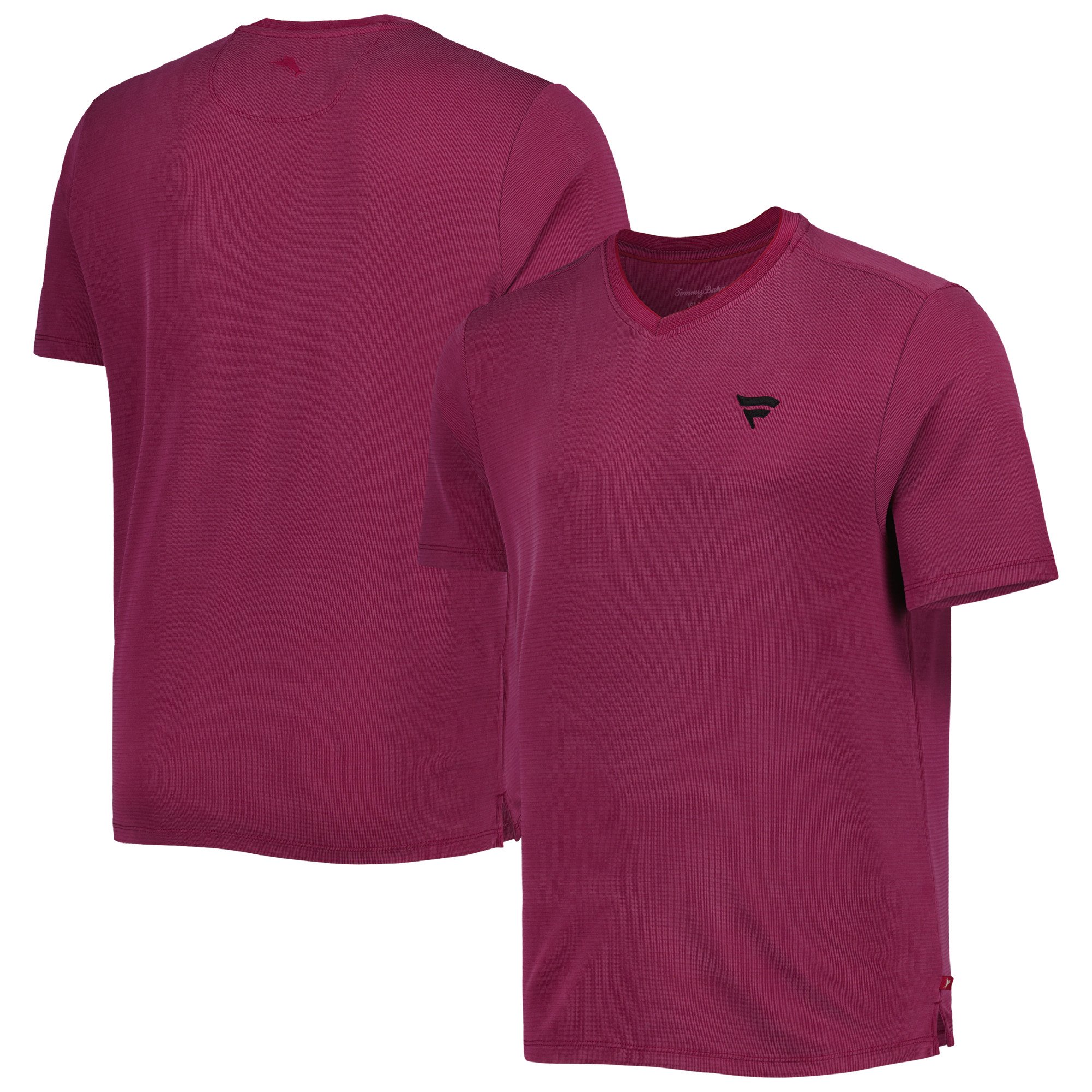 T-shirt con scollo a V Tommy Bahama Pink Fanatics Corporate Coastal Crest IslandZone da uomo