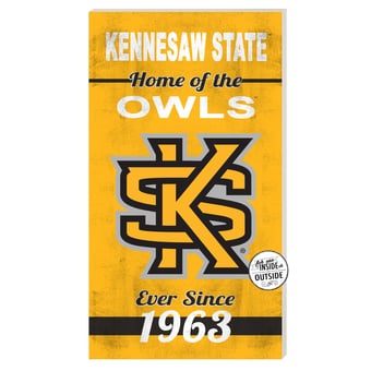 Kennesaw State Owls 11'' x 20'' Indoor/Outdoor Home Of The Sign