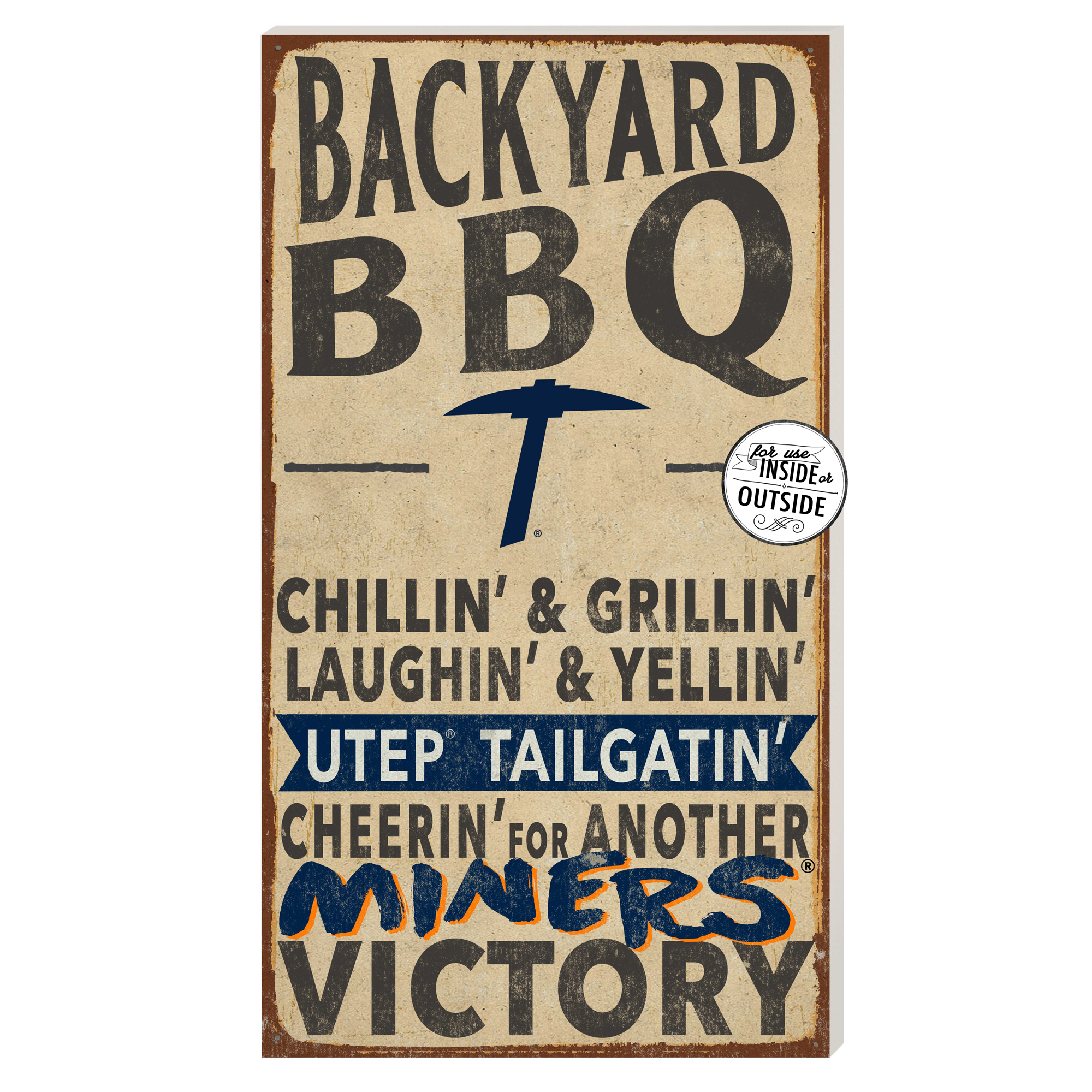 UTEP Miners 11'' x 20'' Indoor/Outdoor BBQ Sign