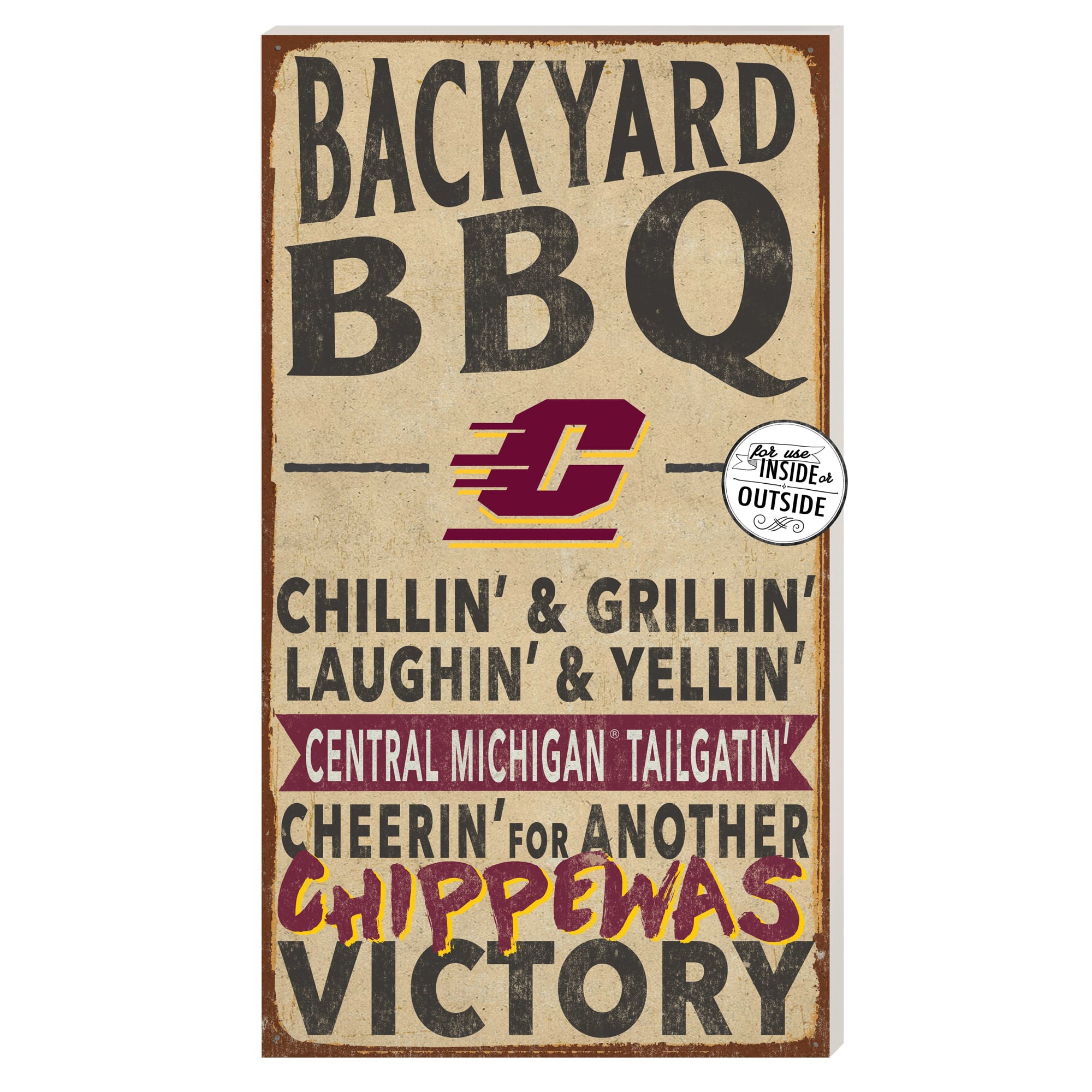 Central Michigan Chippewas 11'' x 20'' Indoor/Outdoor BBQ Sign