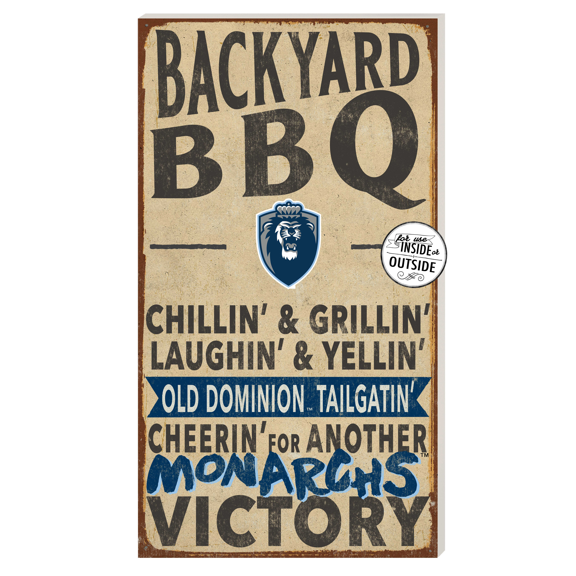 Old Dominion Monarchs 11'' x 20'' Indoor/Outdoor BBQ Sign